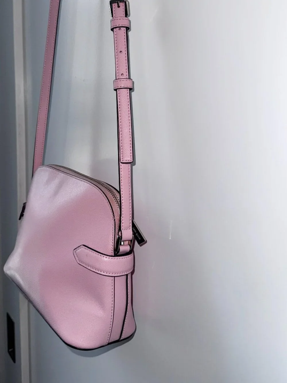 Kate Spade Staci Dome Crossbody Bag Baby Pink Saffiano Leather Handbag